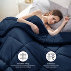 Down Comforter –  Duvet Insert with Box Stitch Design –  102" x 90"