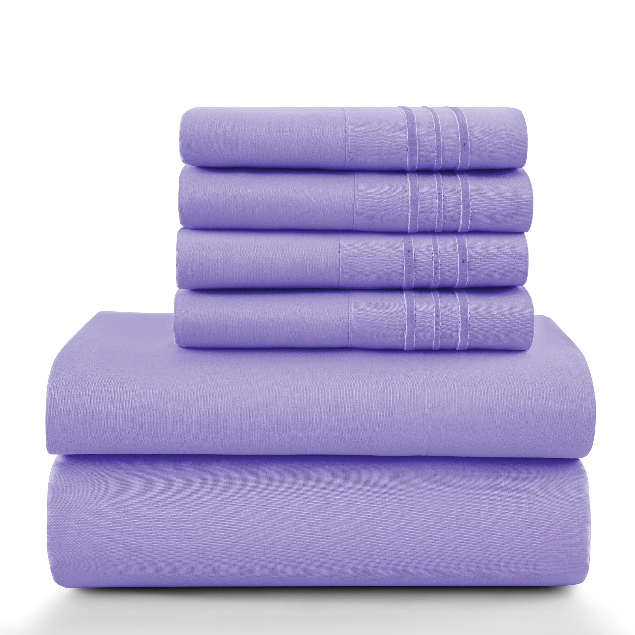 6Pc Microfiber Solid Sheet Set