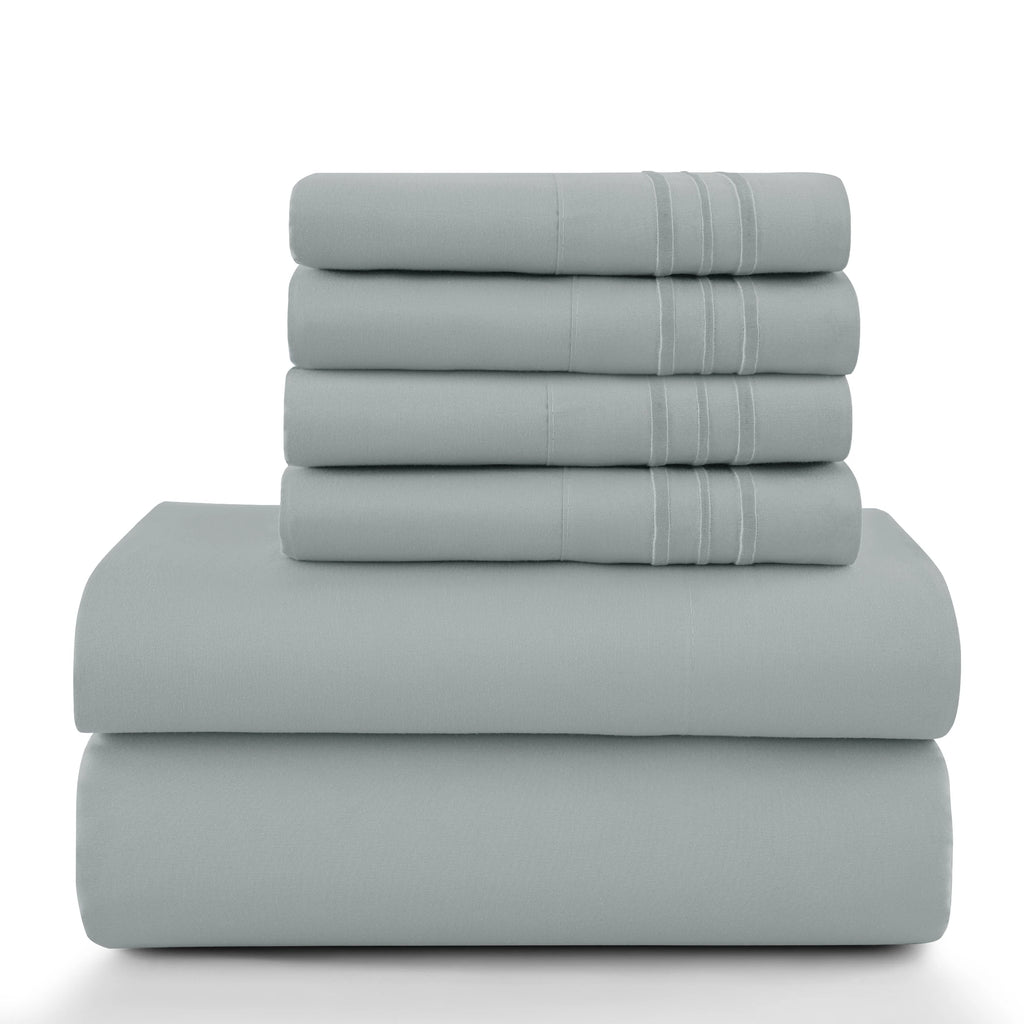 6Pc Microfiber Solid Sheet Set