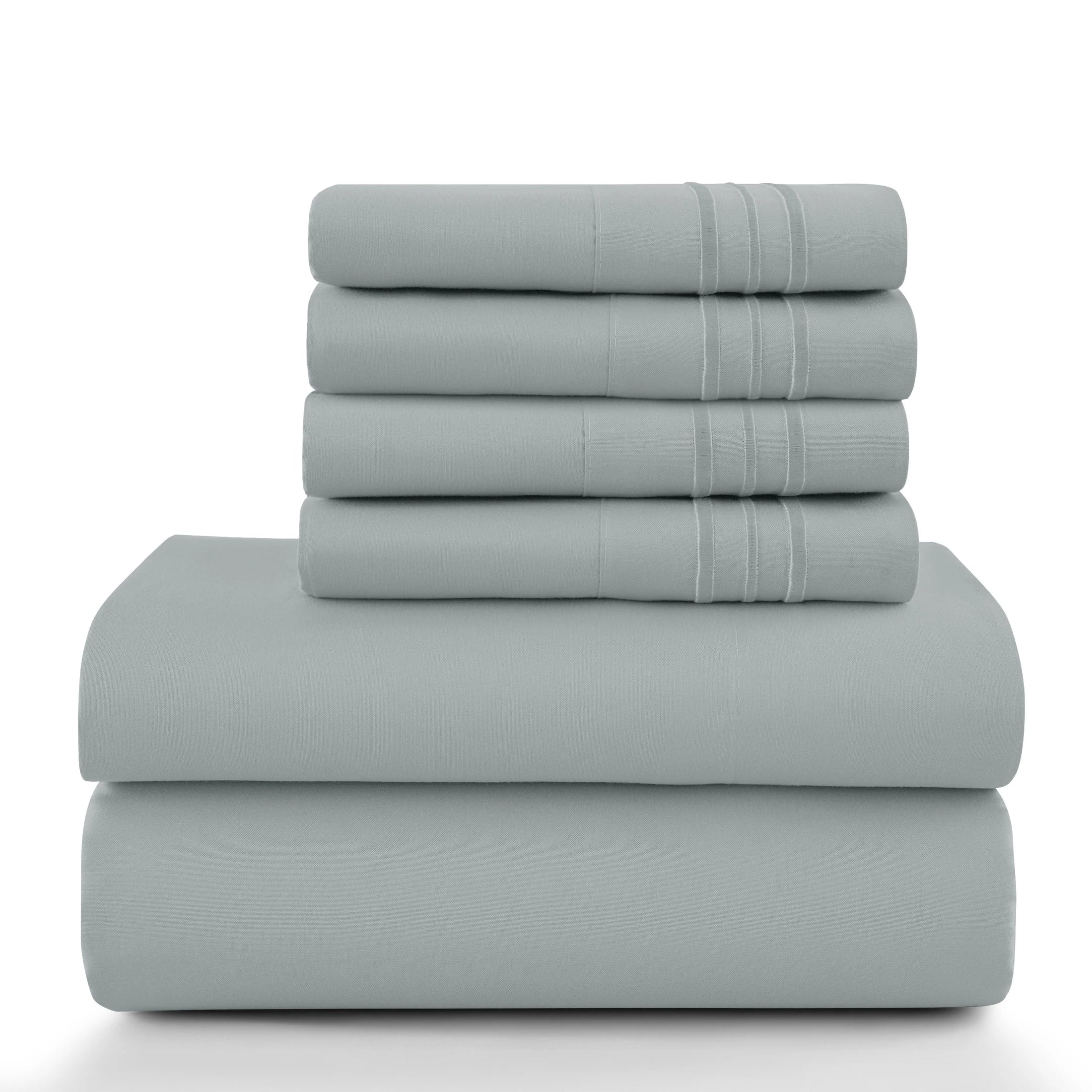 6Pc Microfiber Solid Sheet Set