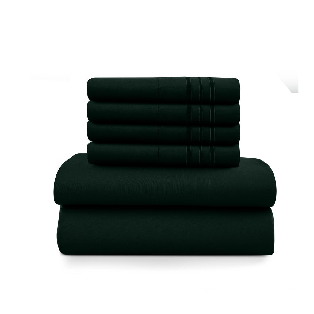6Pc Microfiber Solid Sheet Set