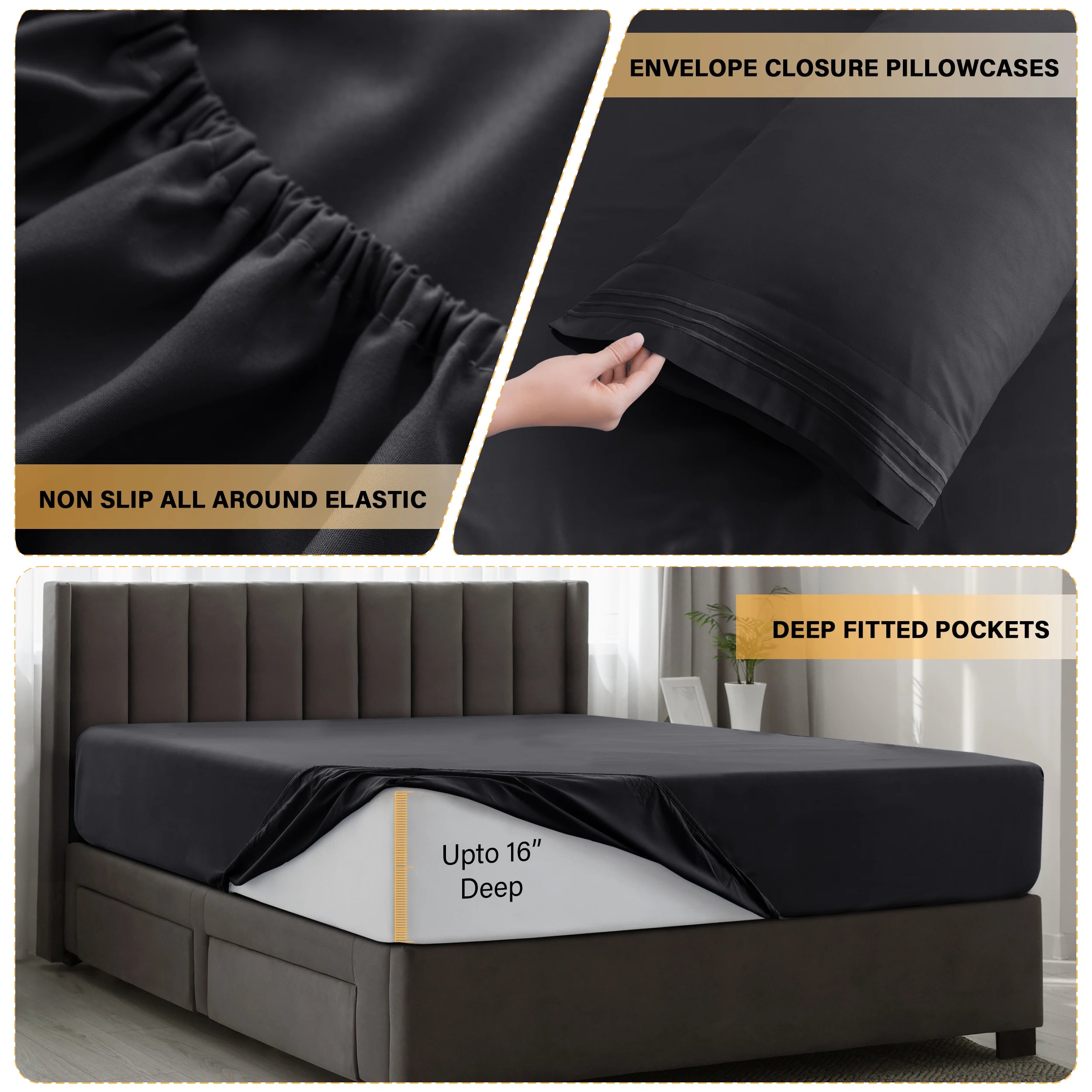 6Pc Microfiber Solid Sheet Set