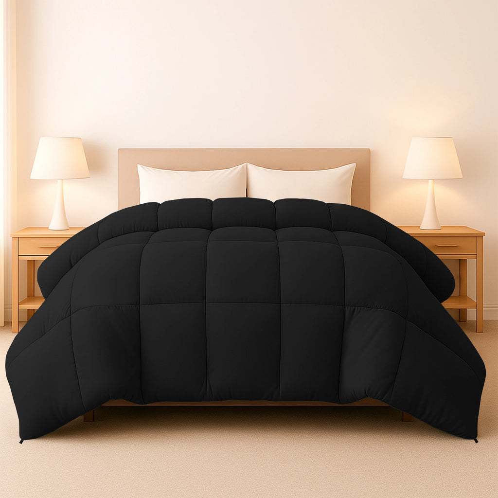Down Comforter –  Duvet Insert with Box Stitch Design –  102" x 90"