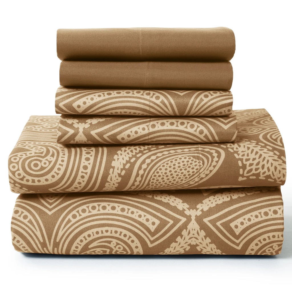6Pc Paisley Microfiber Sheet Set