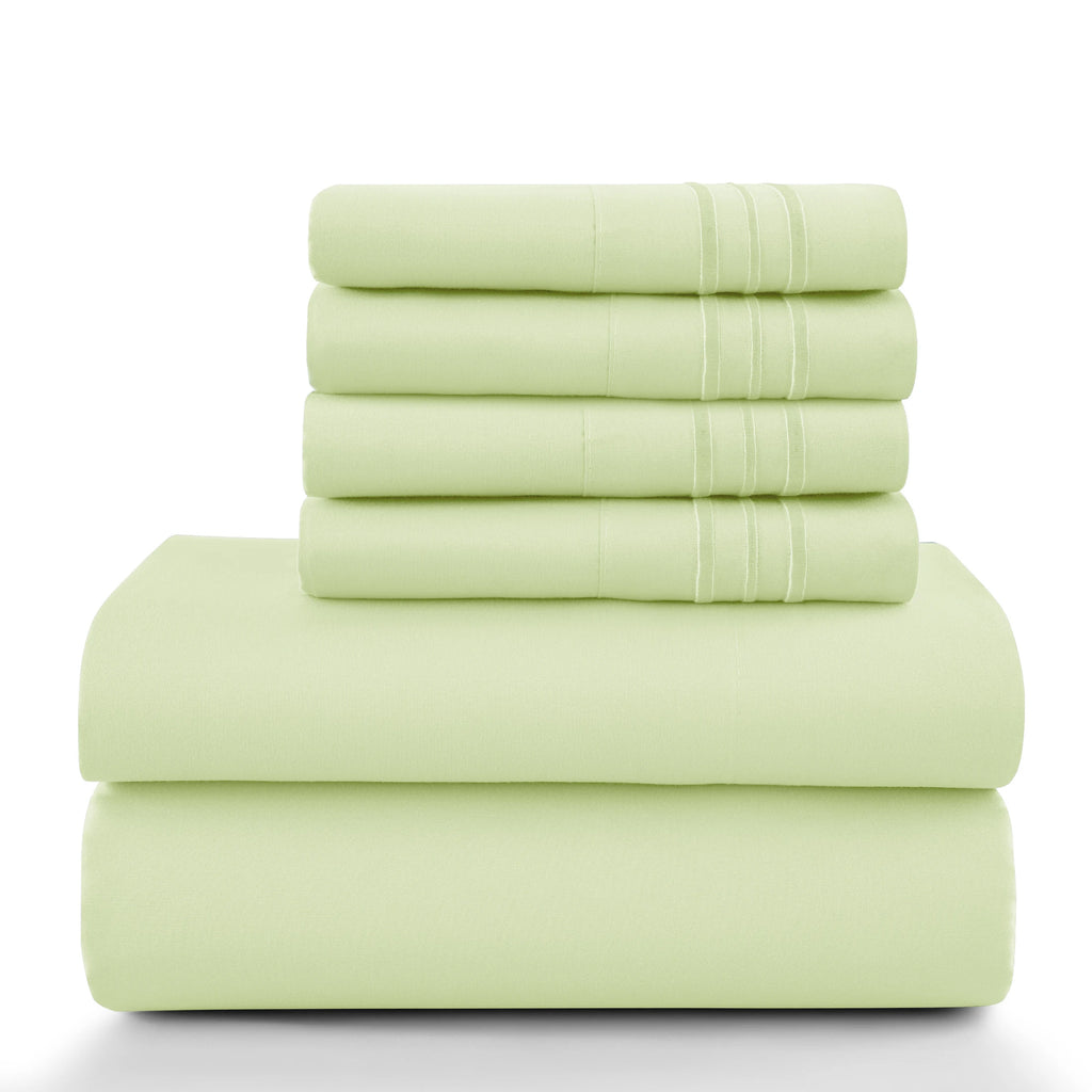 6Pc Microfiber Solid Sheet Set