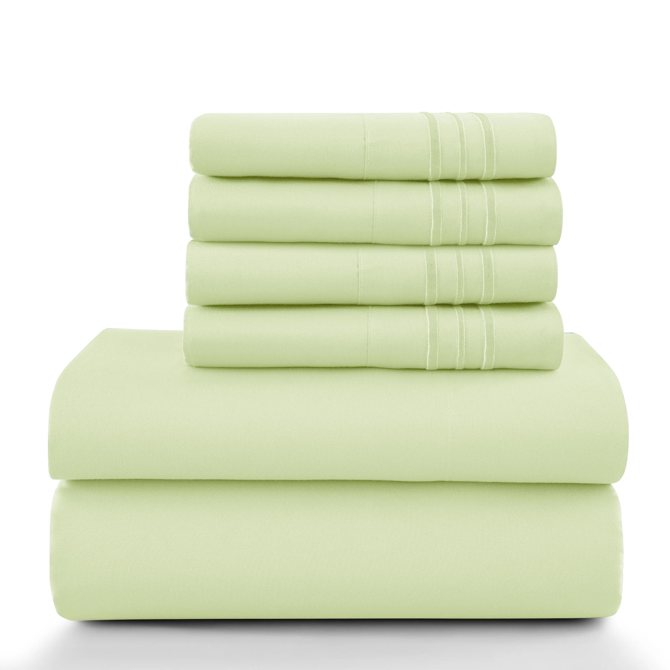 6Pc Microfiber Solid Sheet Set