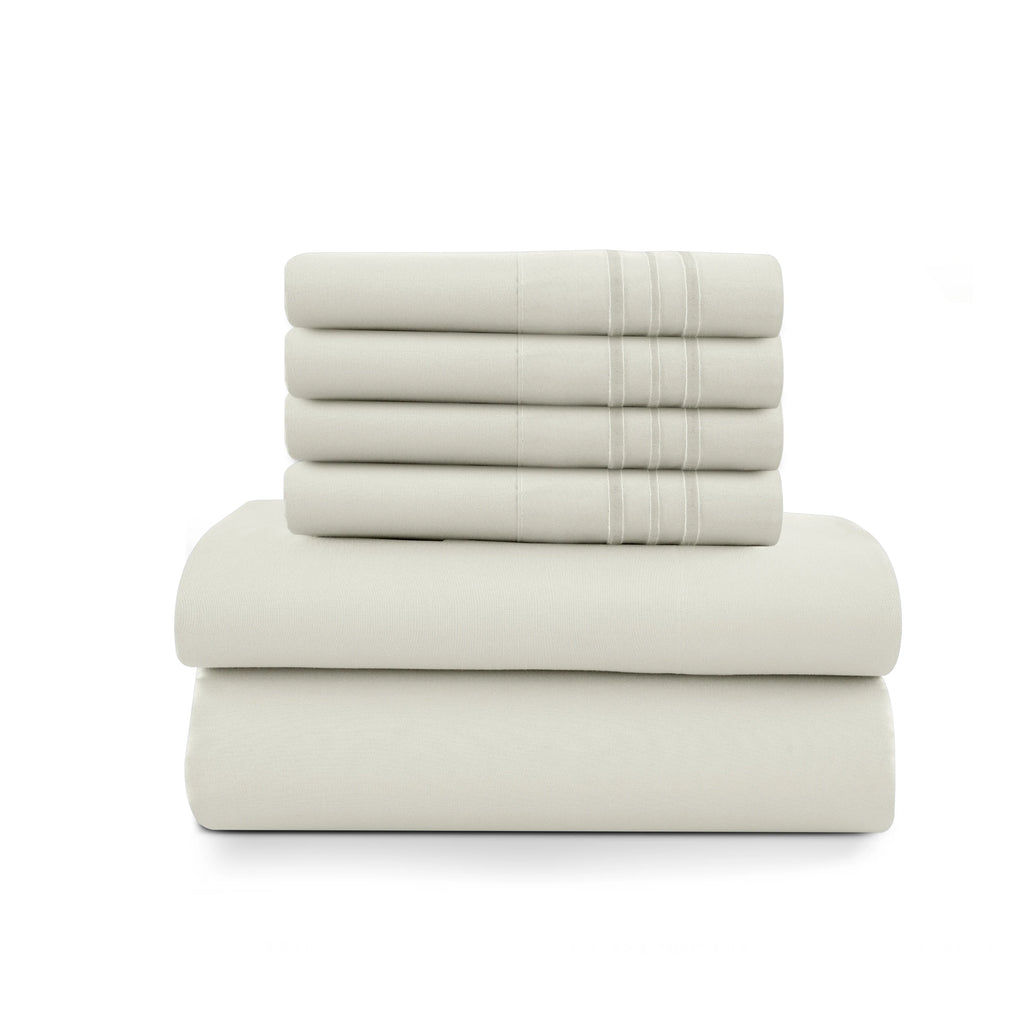 6Pc Microfiber Solid Sheet Set
