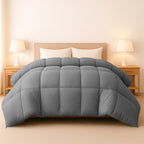 Down Comforter –  Duvet Insert with Box Stitch Design –  102" x 90"