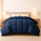 Down Comforter –  Duvet Insert with Box Stitch Design –  102" x 90"