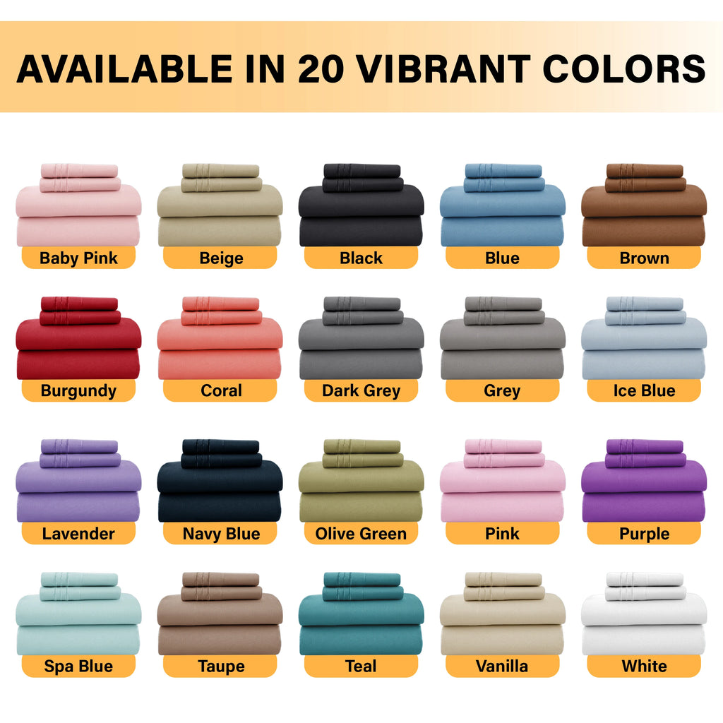 6Pc Microfiber Solid Sheet Set