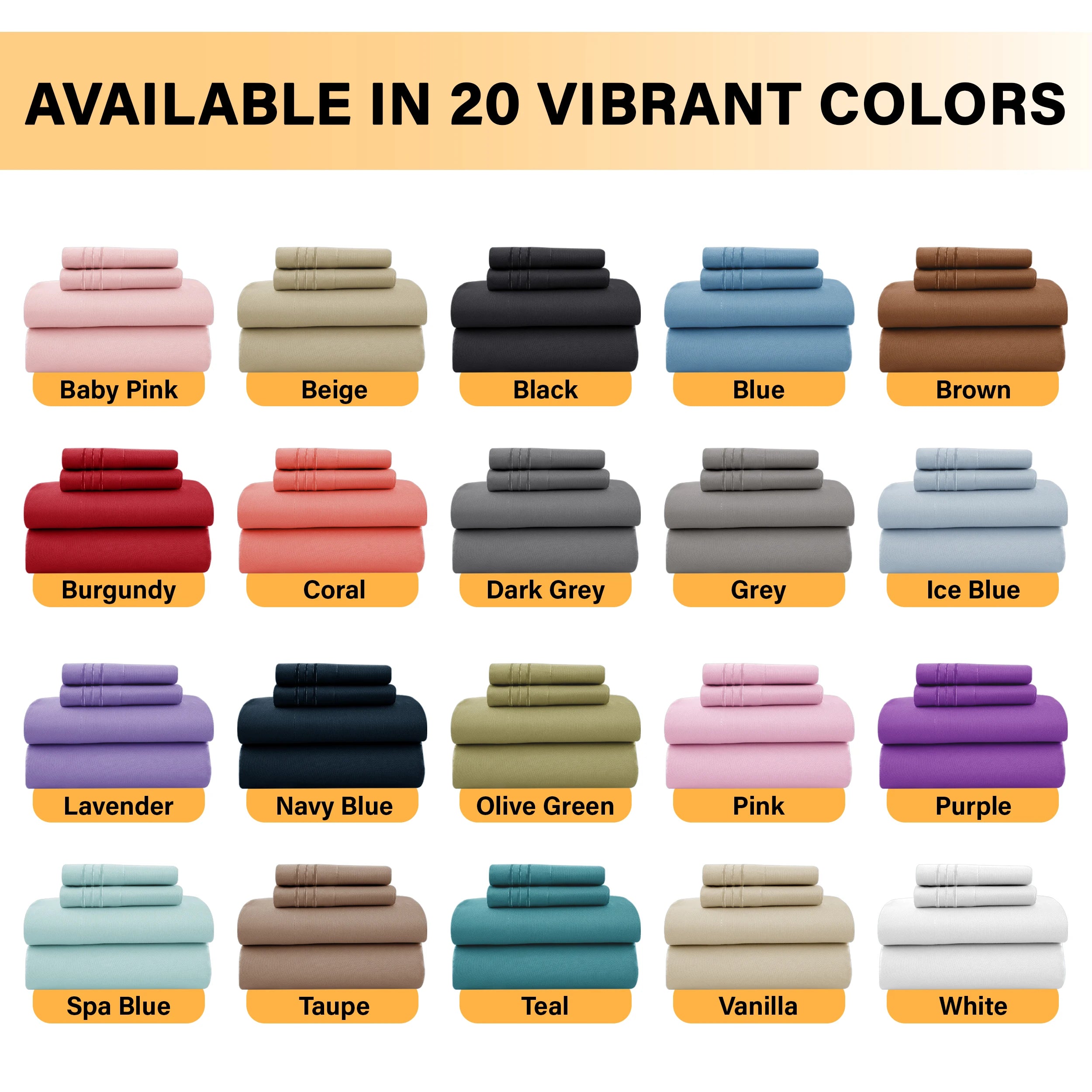 6Pc Microfiber Solid Sheet Set