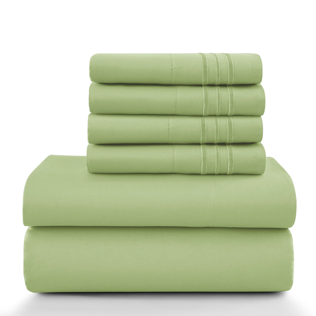 6Pc Microfiber Solid Sheet Set
