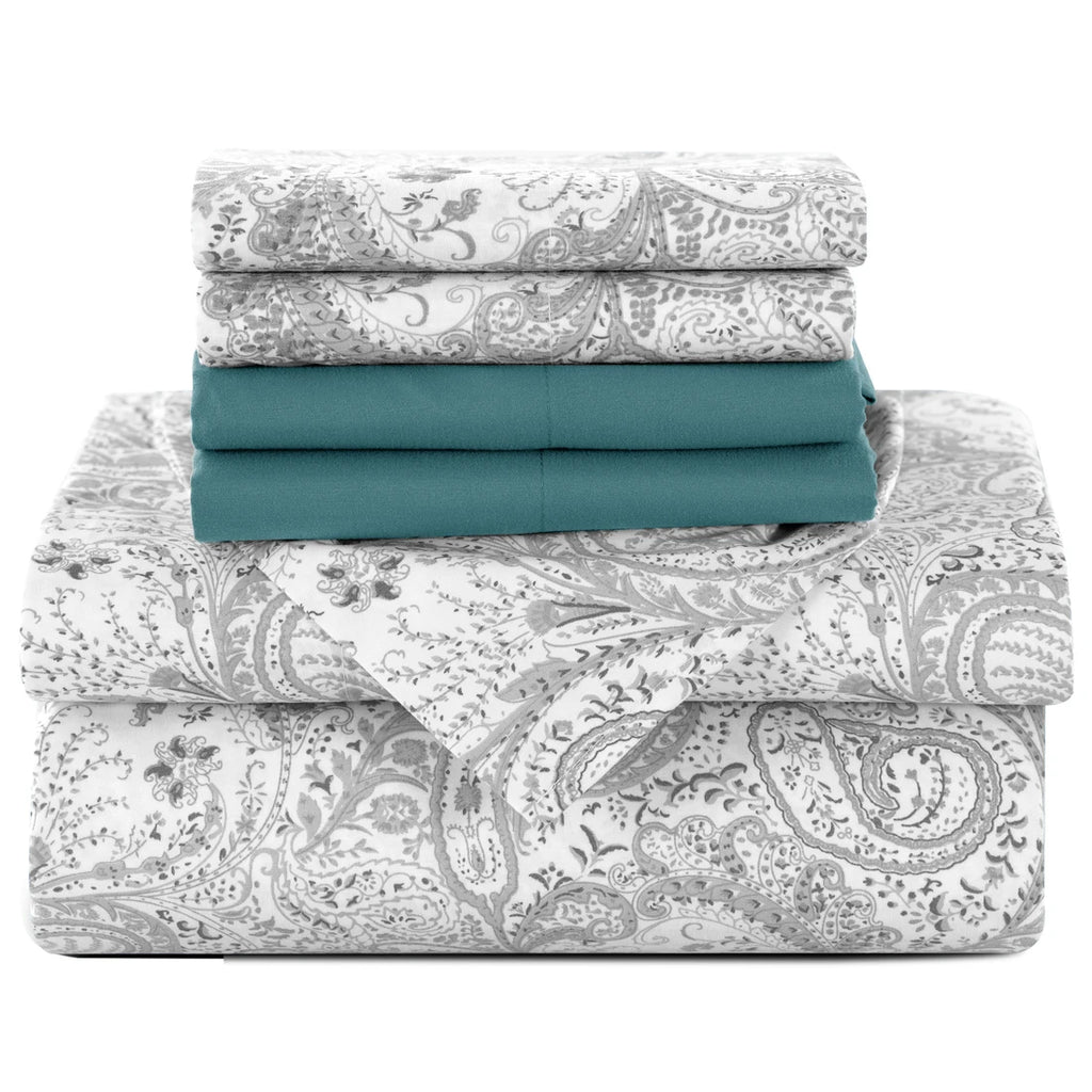 6Pc Paisley Microfiber Sheet Set