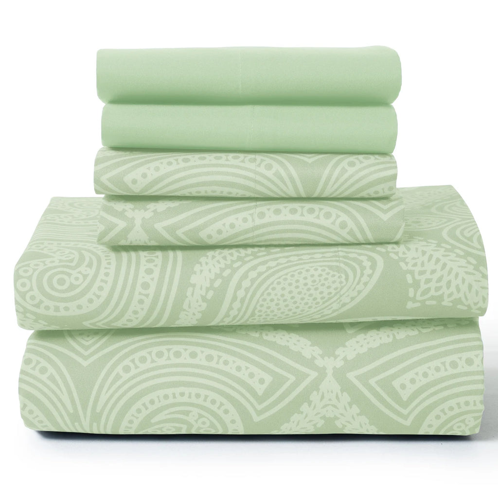 6Pc Paisley Microfiber Sheet Set