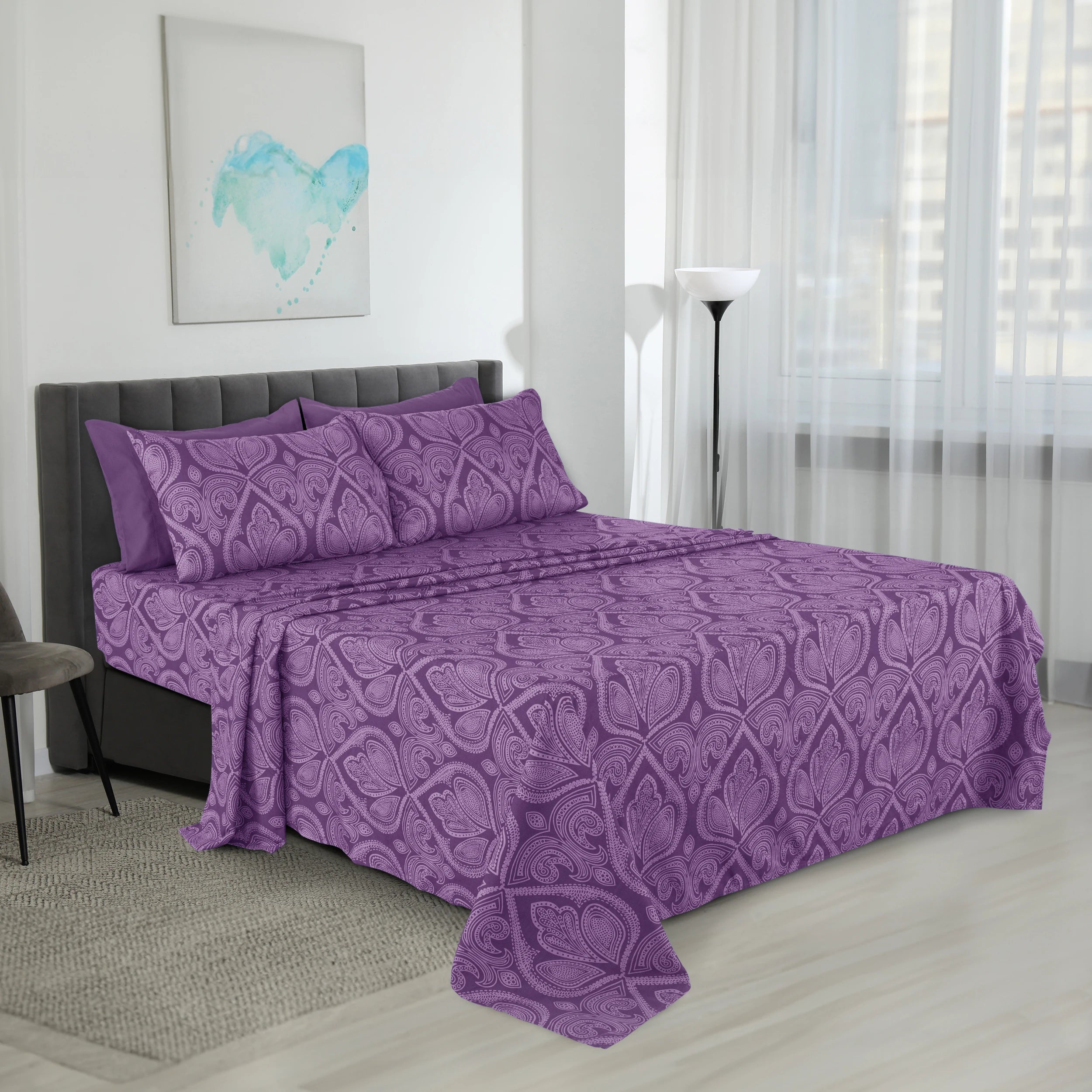 6Pc Paisley Microfiber Sheet Set