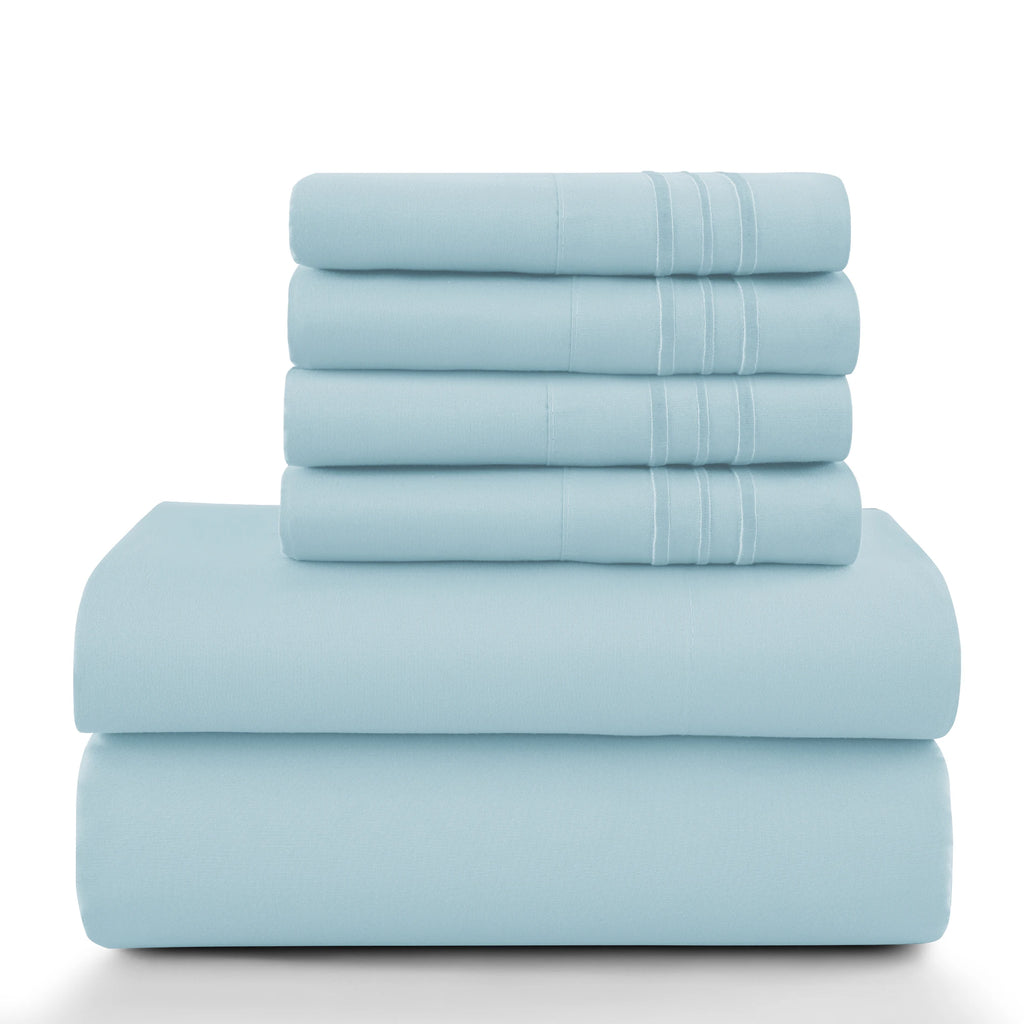 6Pc Microfiber Solid Sheet Set