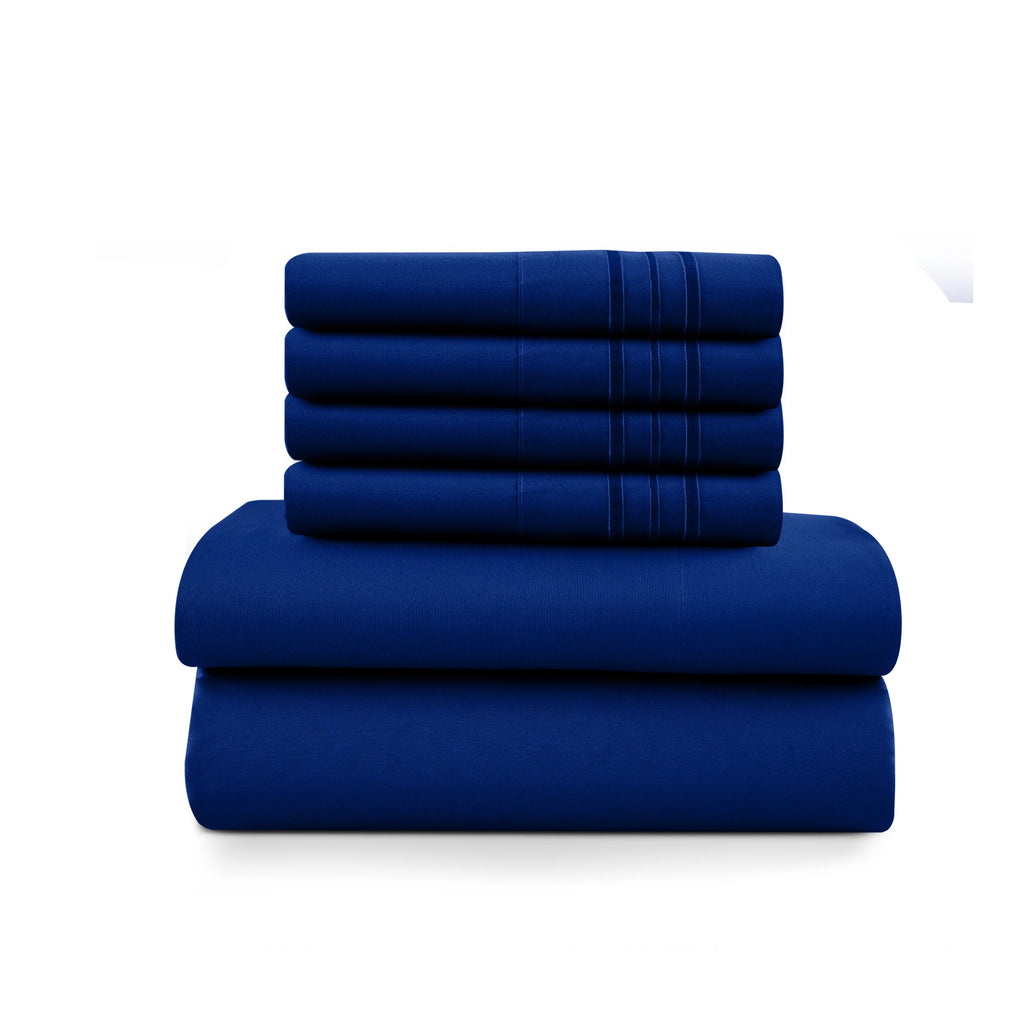 6Pc Microfiber Solid Sheet Set