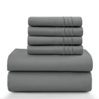6Pc Microfiber Solid Sheet Set