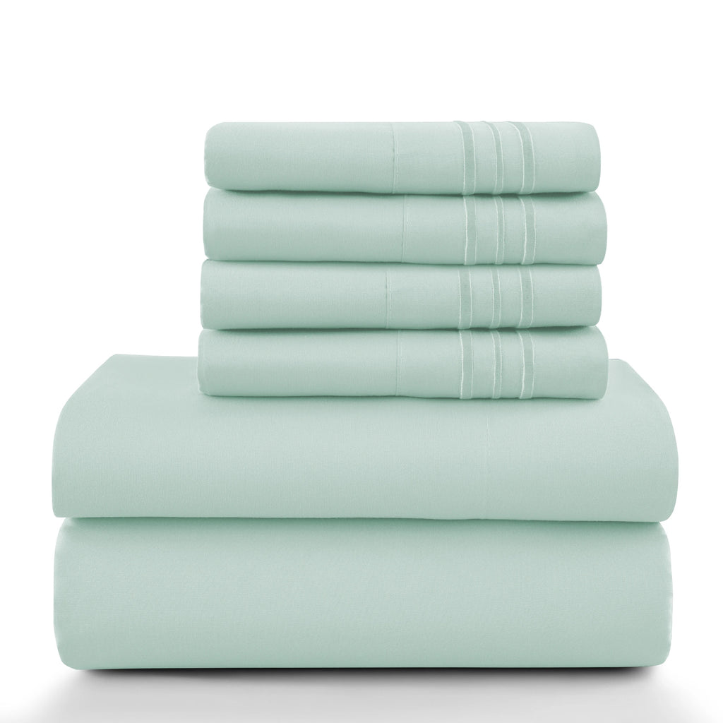 6Pc Microfiber Solid Sheet Set