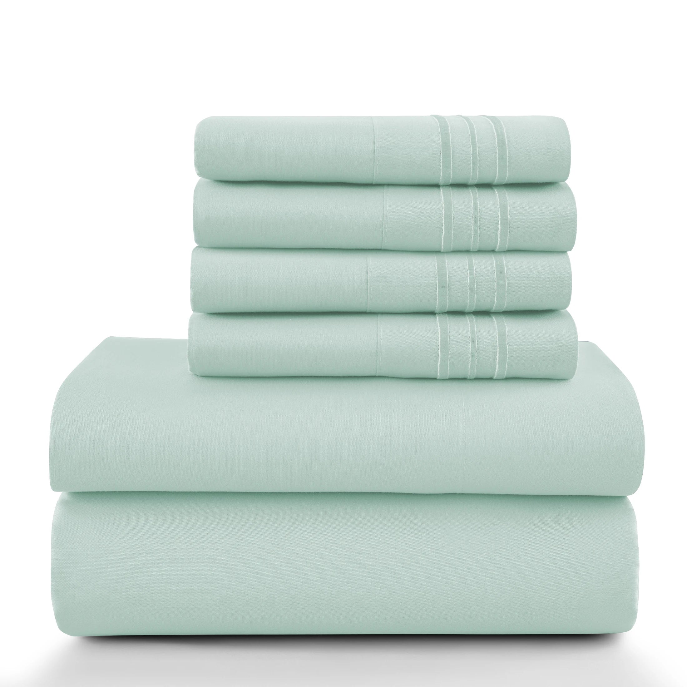 6Pc Microfiber Solid Sheet Set