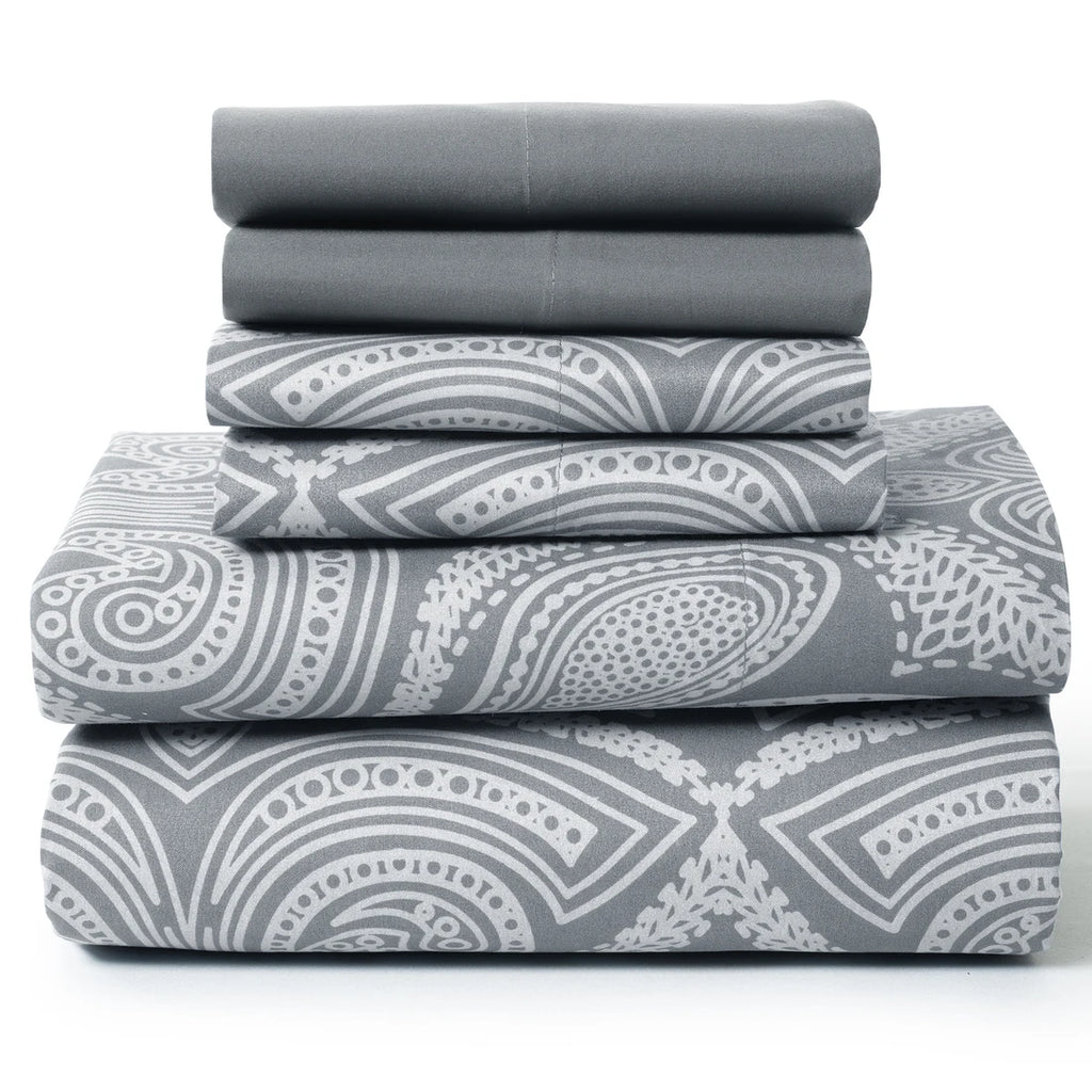 6Pc Paisley Microfiber Sheet Set
