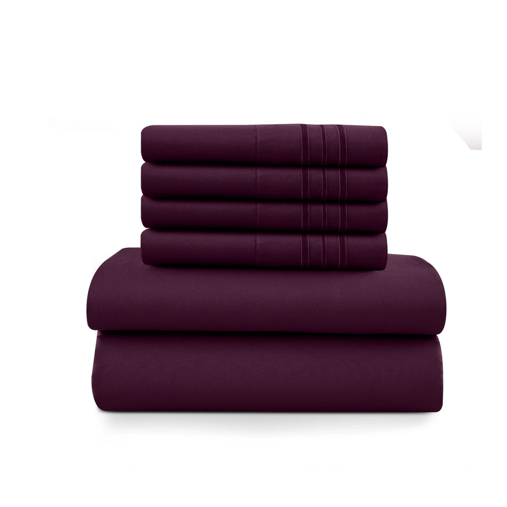 6Pc Microfiber Solid Sheet Set