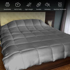 Down Comforter –  Duvet Insert with Box Stitch Design –  102" x 90"