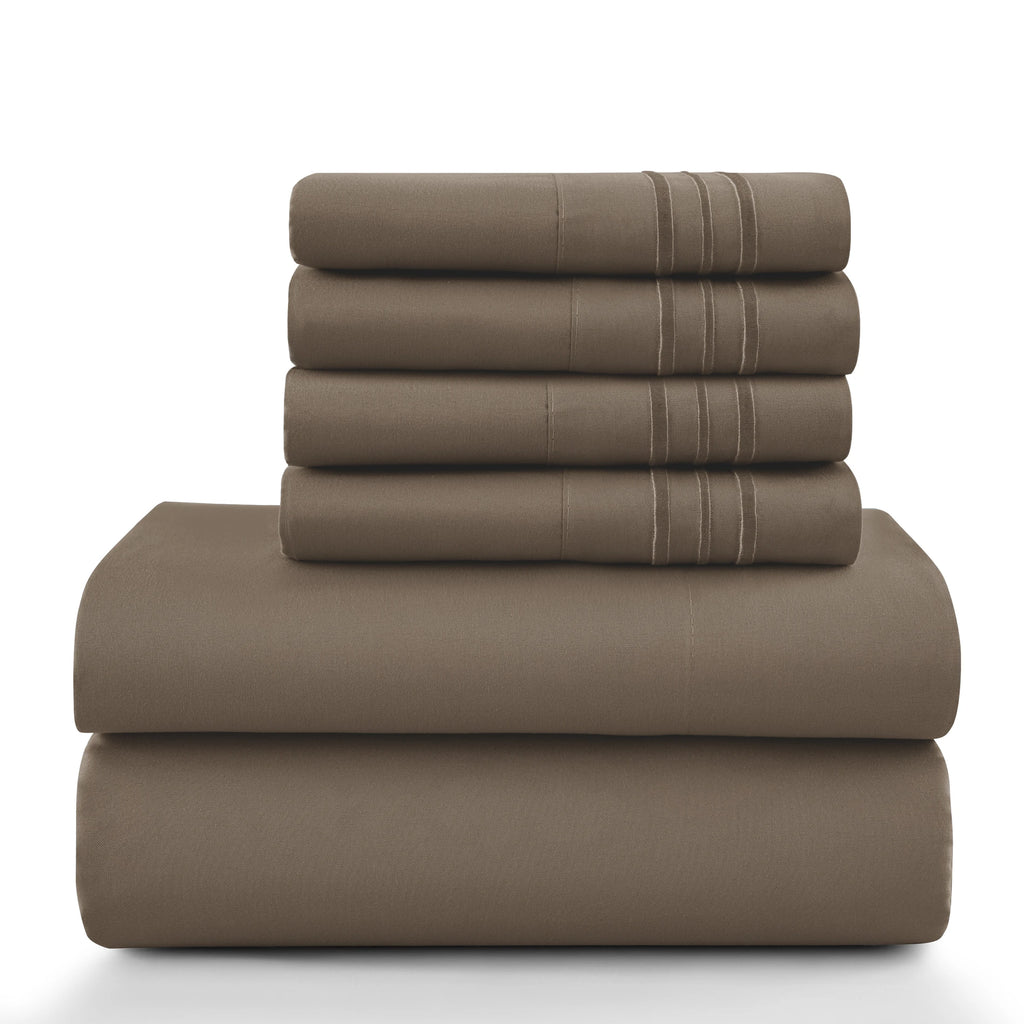 6Pc Microfiber Solid Sheet Set
