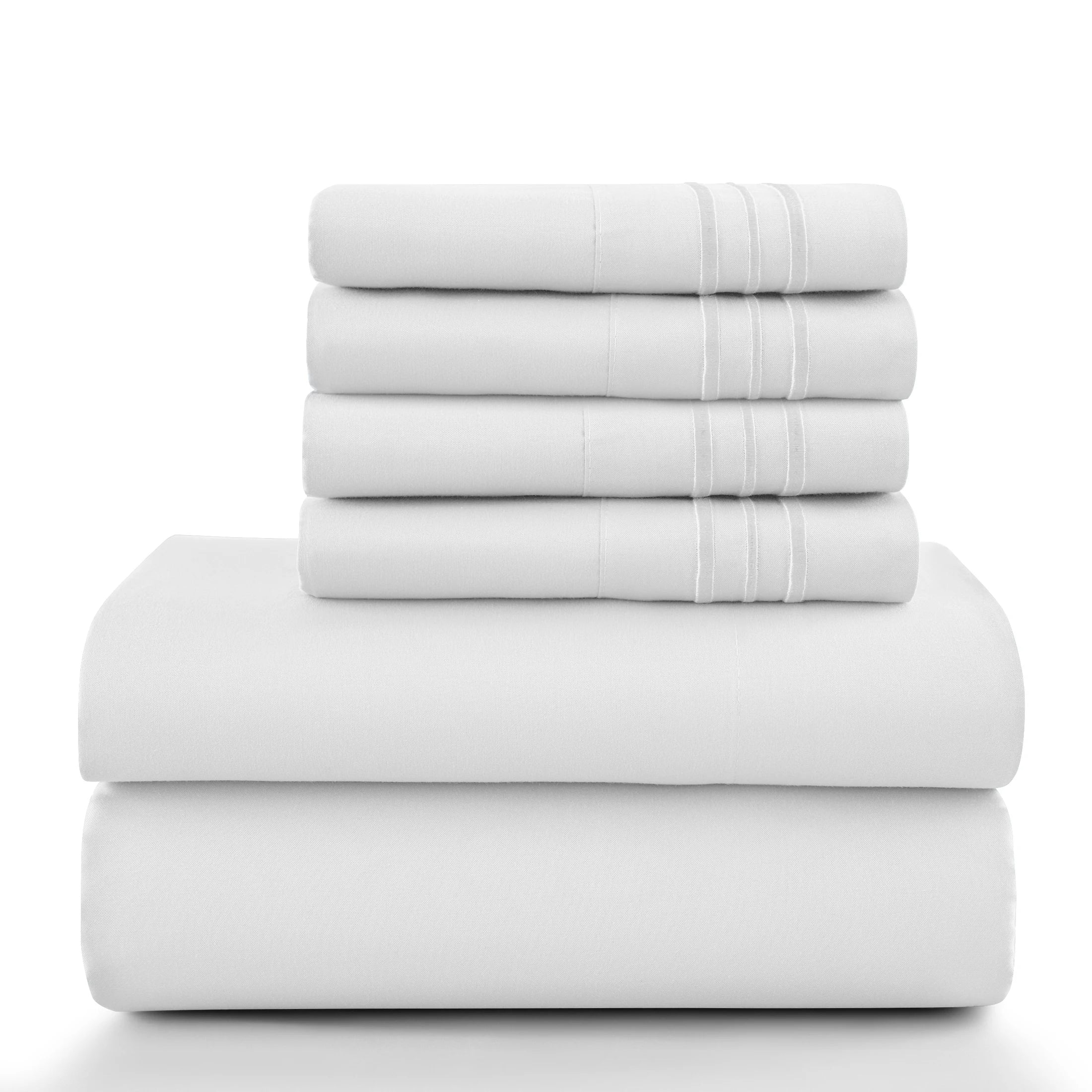 6Pc Microfiber Solid Sheet Set