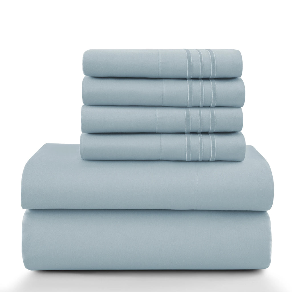 6Pc Microfiber Solid Sheet Set