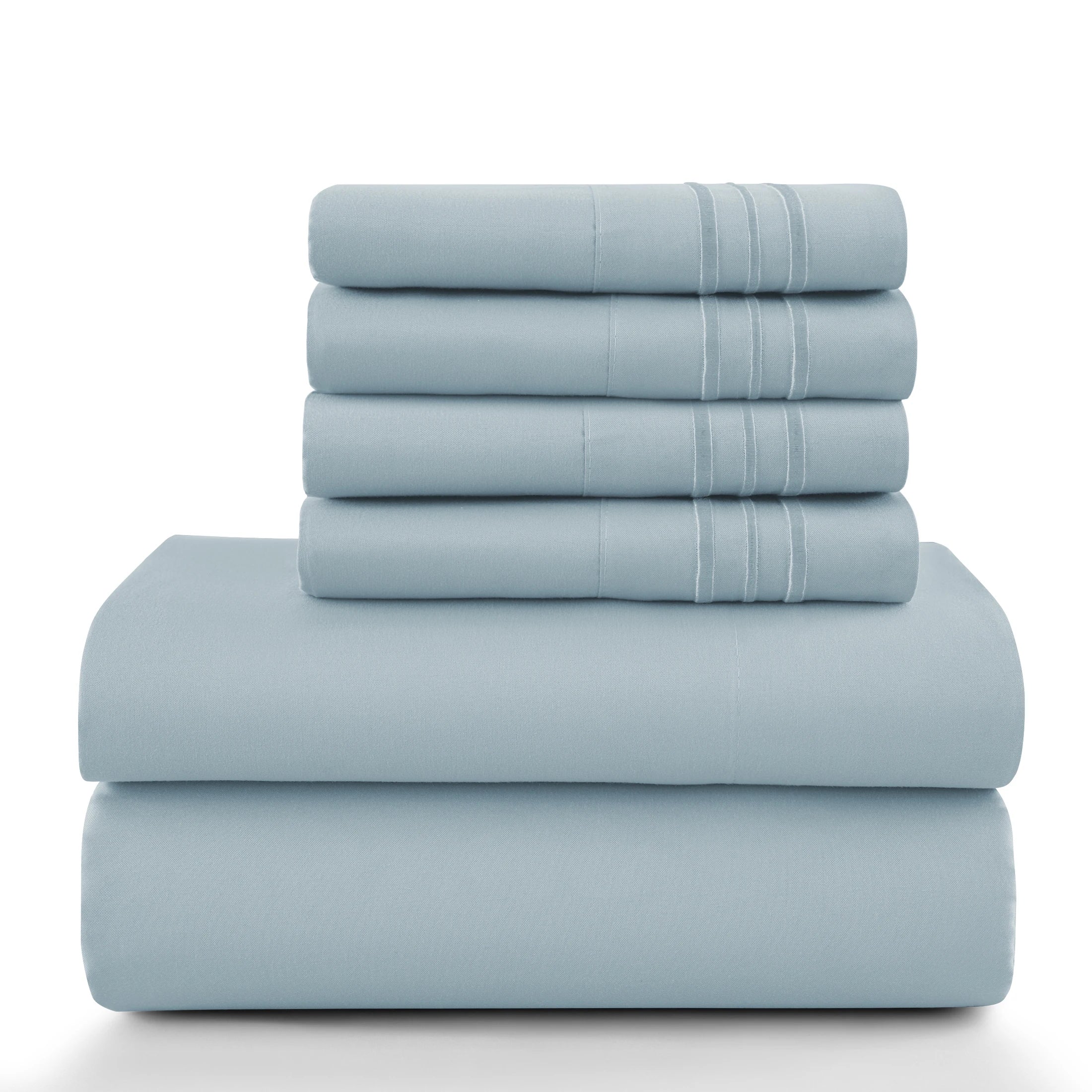 6Pc Microfiber Solid Sheet Set