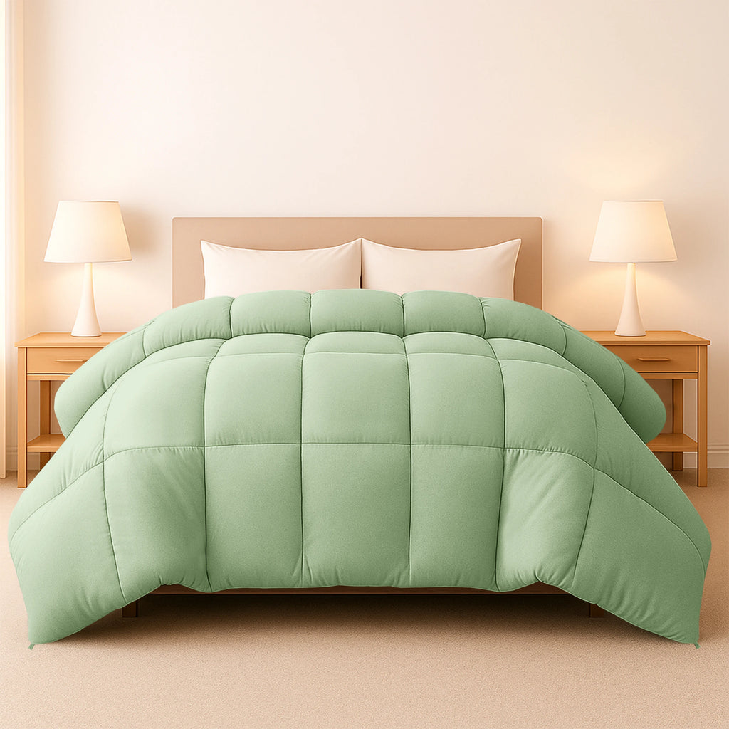 Down Comforter –  Duvet Insert with Box Stitch Design –  102" x 90"