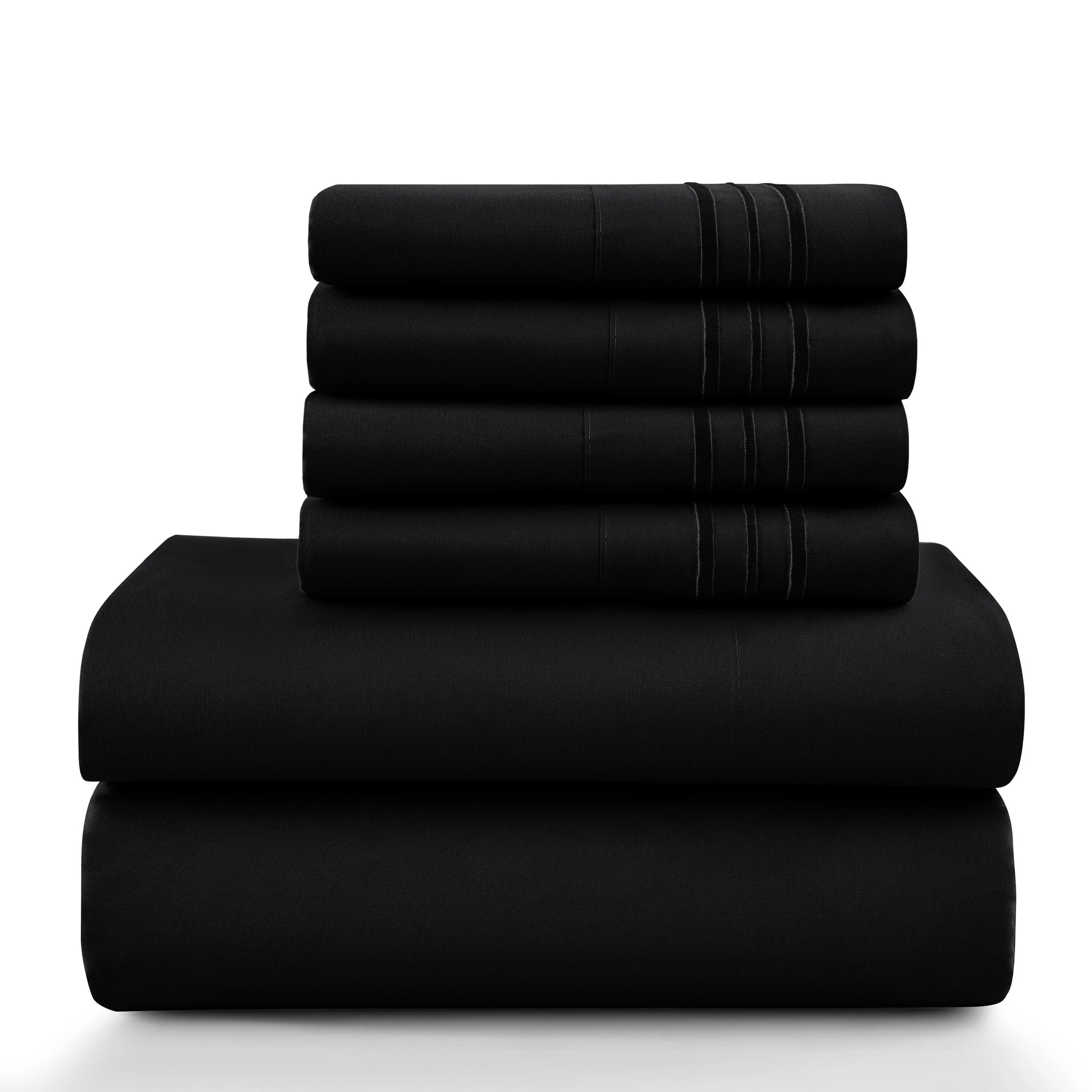 6Pc Microfiber Solid Sheet Set