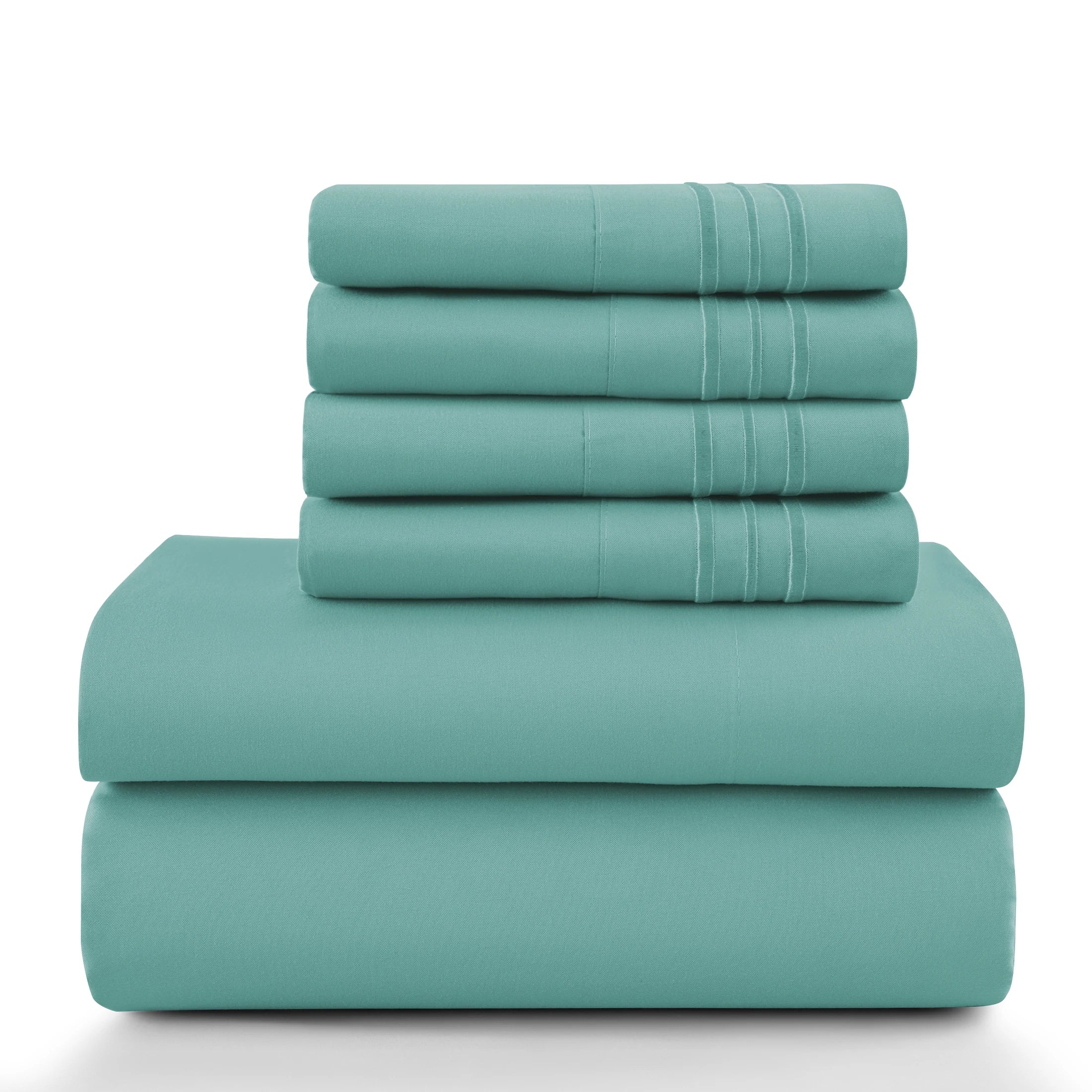 6Pc Microfiber Solid Sheet Set