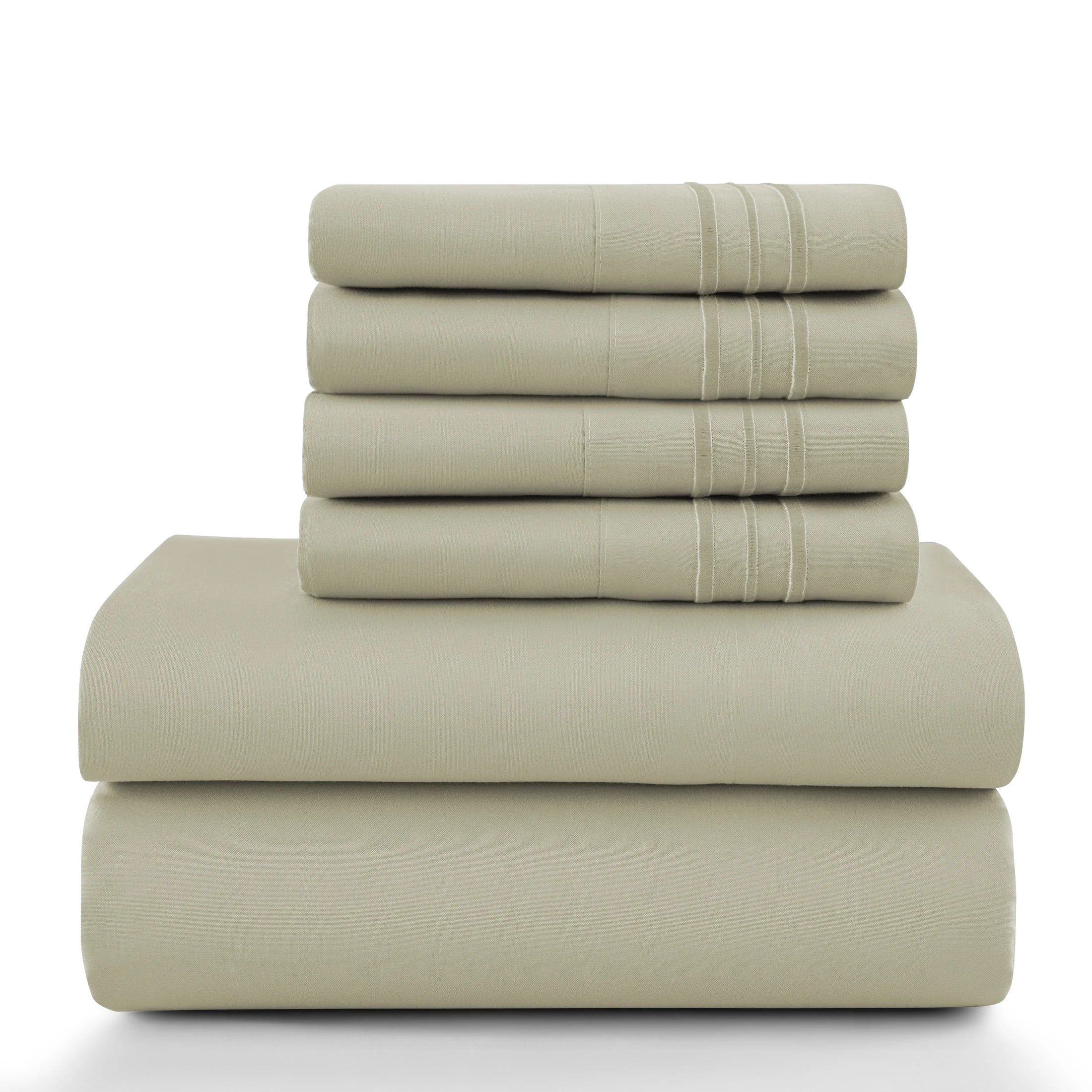 6Pc Microfiber Solid Sheet Set