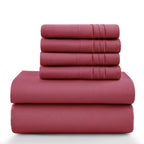6Pc Microfiber Solid Sheet Set