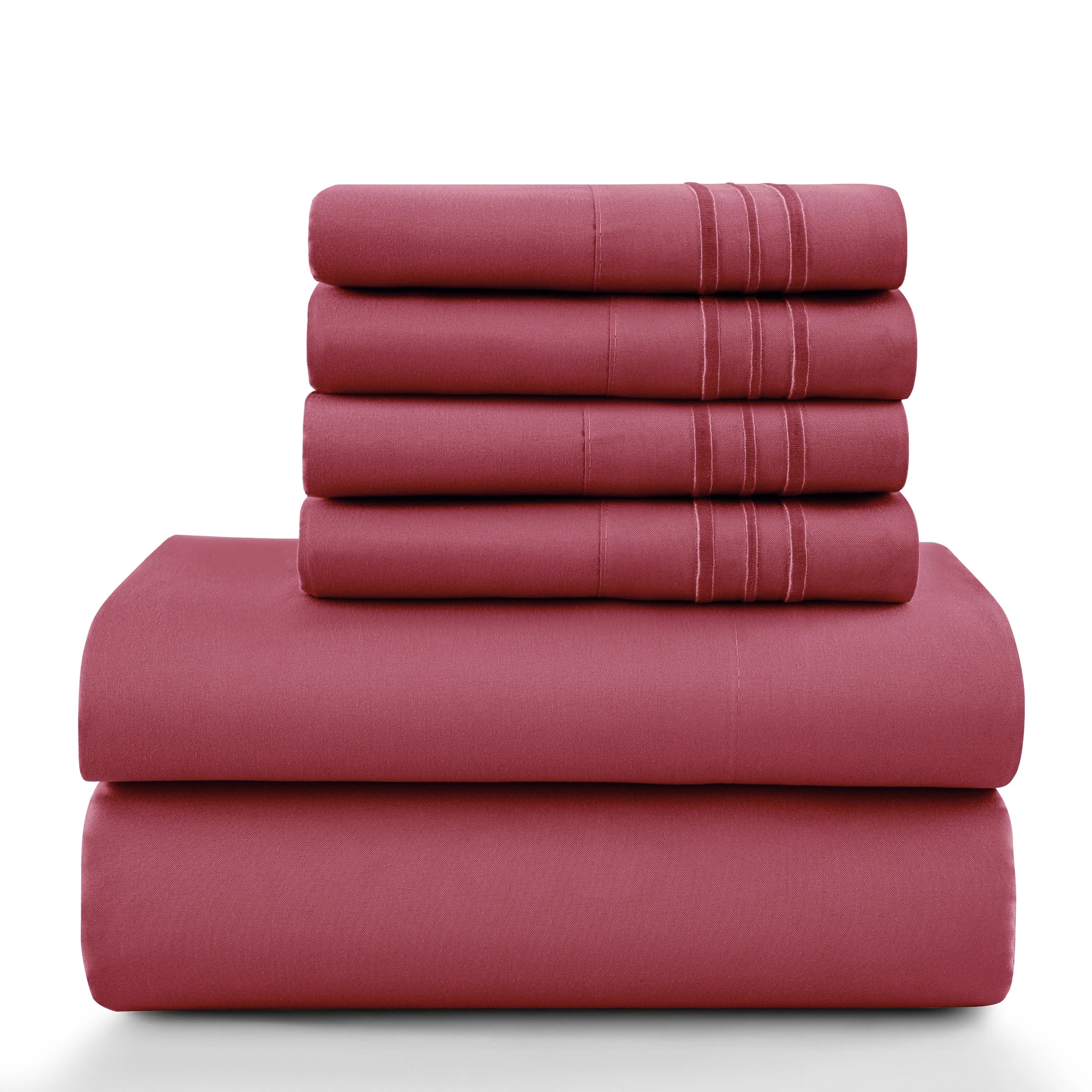 6Pc Microfiber Solid Sheet Set