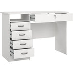 Elegant 5-Drawer Desk in Pure White
