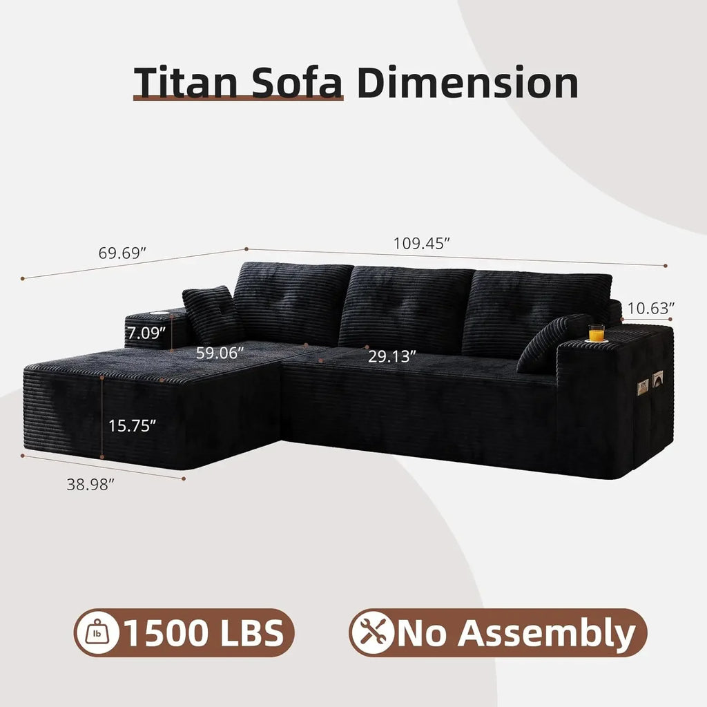 Sofa with Oversized Chaise