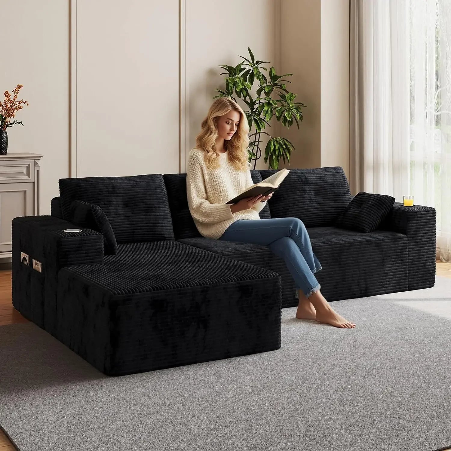 Sofa with Oversized Chaise