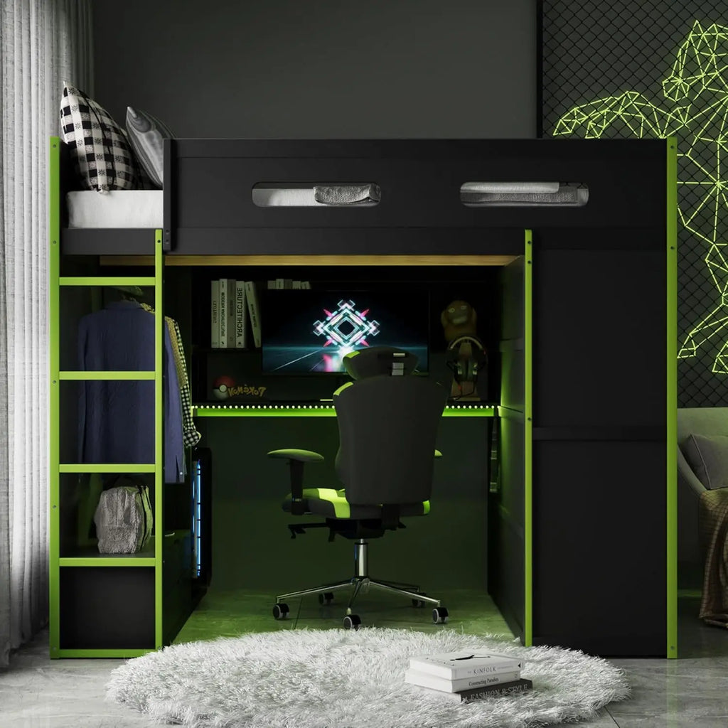 Full Wood Gaming Bed Desk