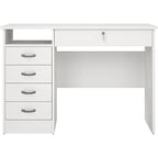 Elegant 5-Drawer Desk in Pure White