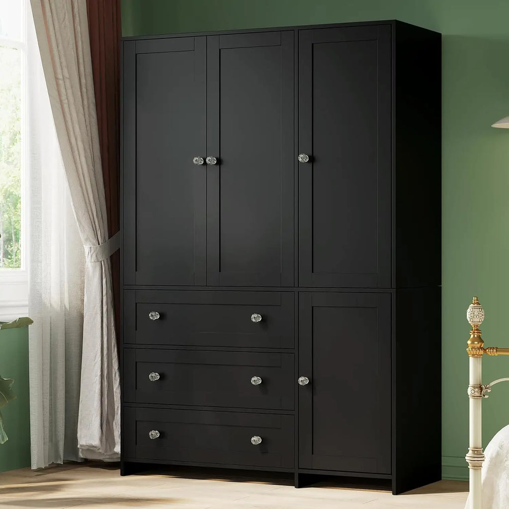 71" Wooden Armoire Wardrobe Cabinet