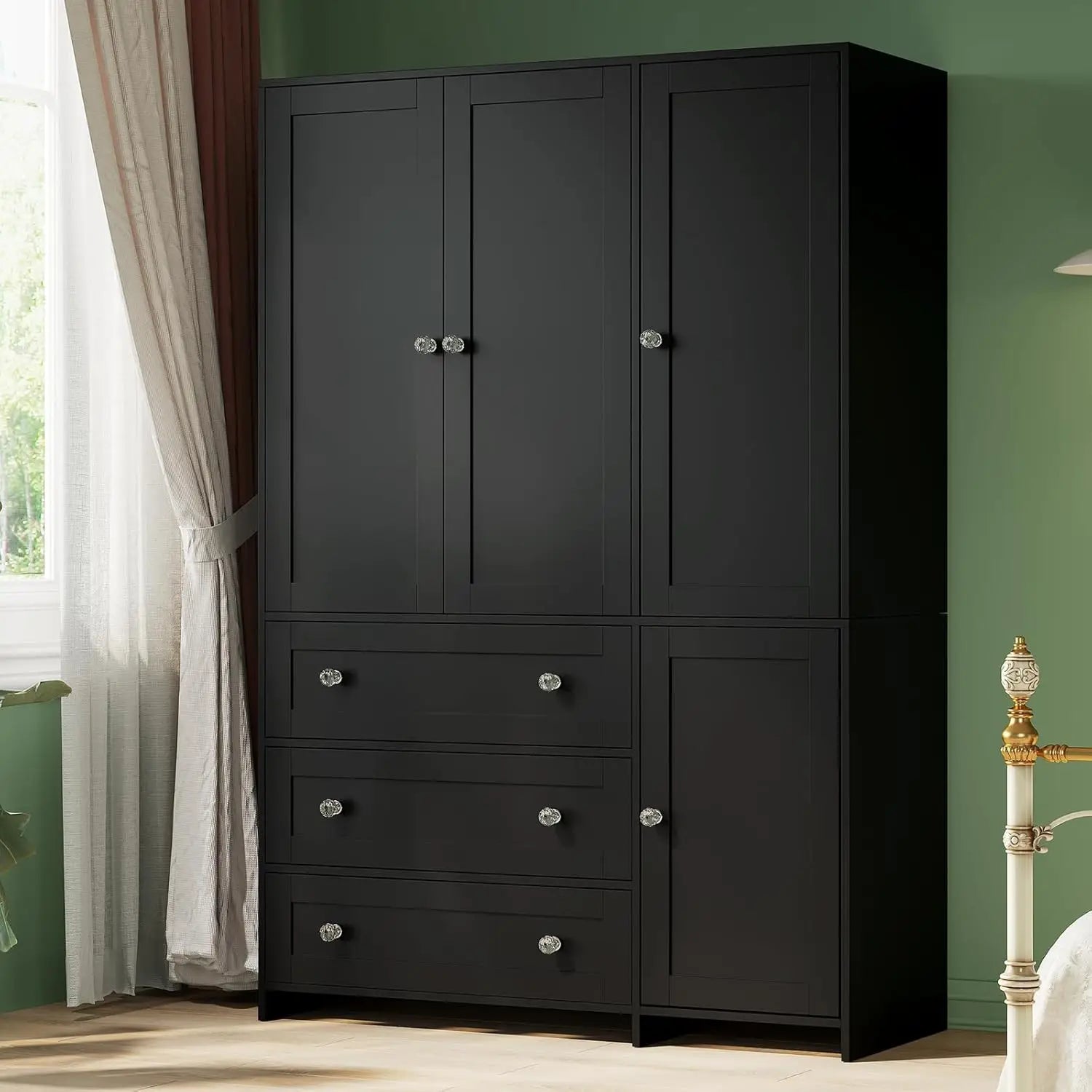 71" Wooden Armoire Wardrobe Cabinet