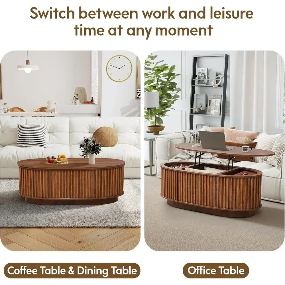 Walnut Oval Coffee Table