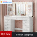 Vanity with Lights and Mirror, 11 Drawer