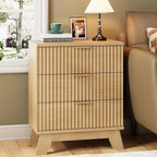 24 Wide Oak Nightstand with 3 Drawers