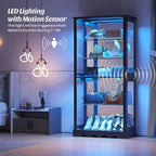 71 High Glass Curio Cabinet with RGB Lighting,