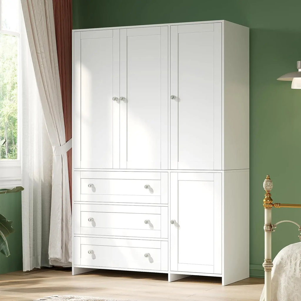 71" Wooden Armoire Wardrobe Cabinet