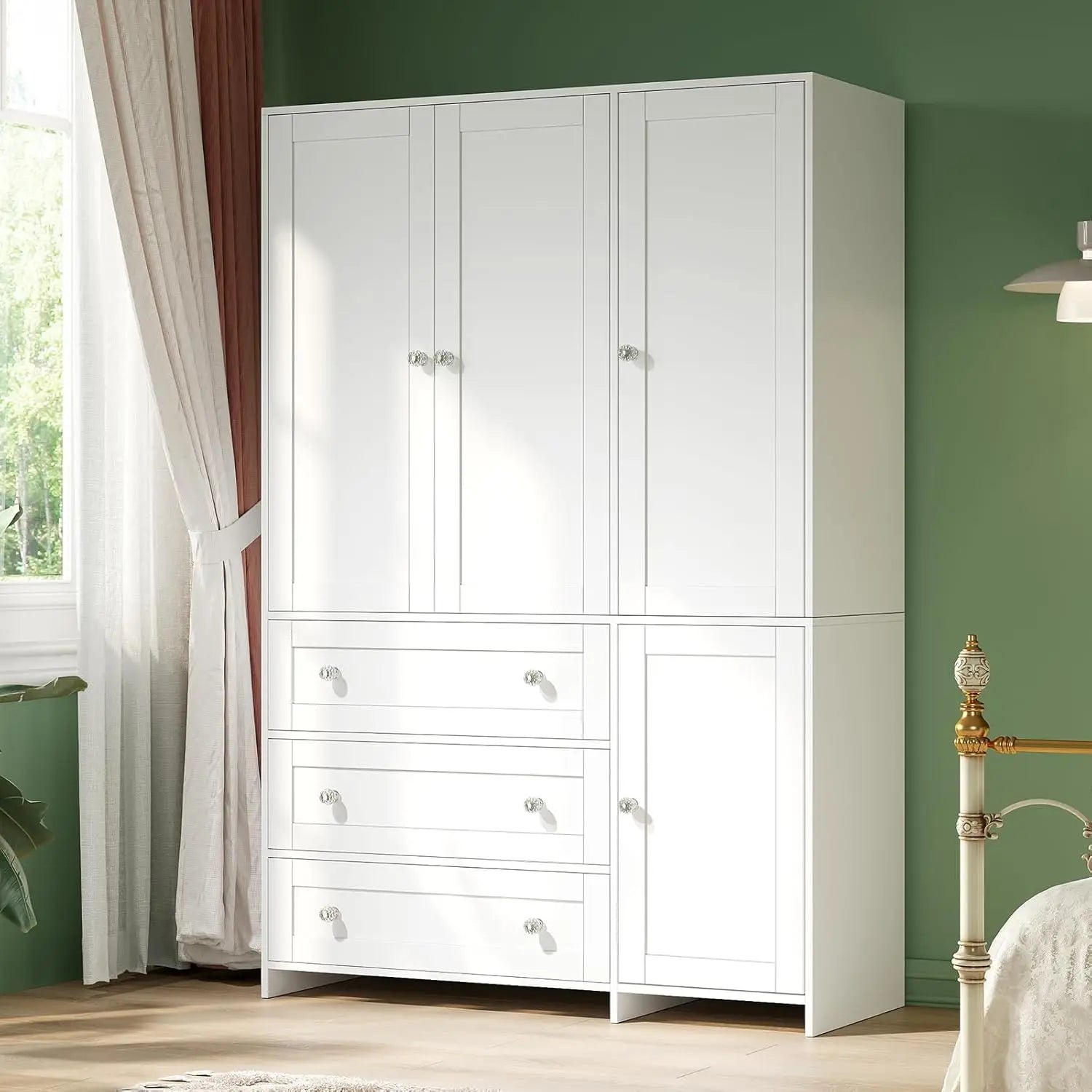 71" Wooden Armoire Wardrobe Cabinet